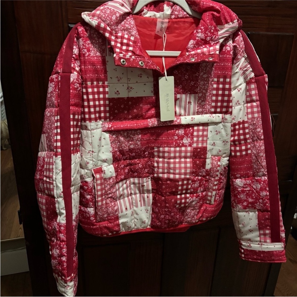 Altar’d State NWT Red Patchwork Jacket - Picture 4 of 12